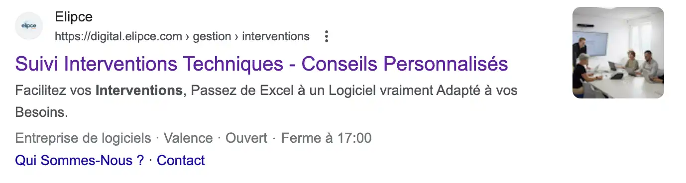 annonce Google Ads avec extension d'image