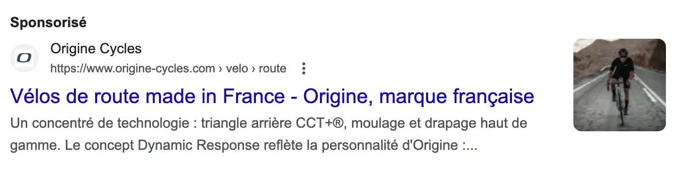 bonne annonce Google Ads avec extension d'image