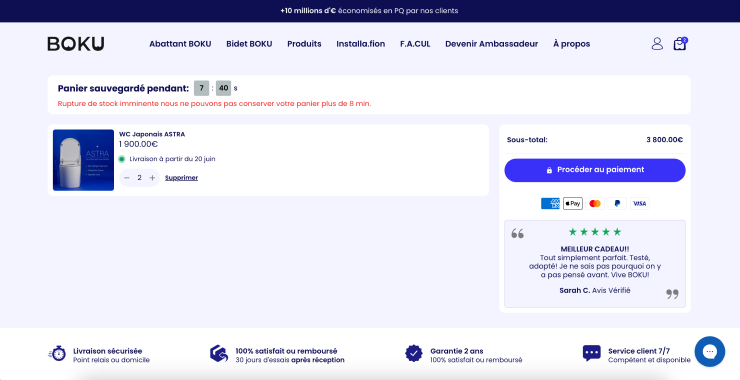 avis client panier site internet boku