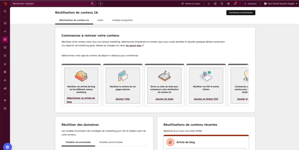 hub content - reutilisation contenu