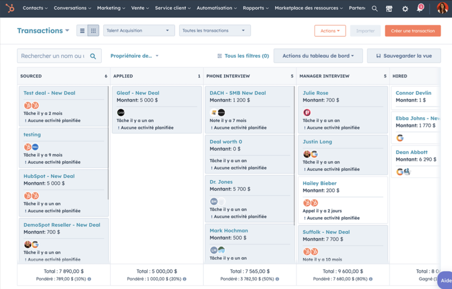 Hub sales - gestion pipeline automatisation