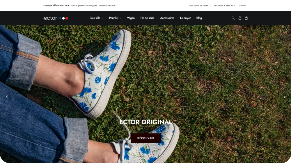Refonte de site internet pour Ector Sneakers