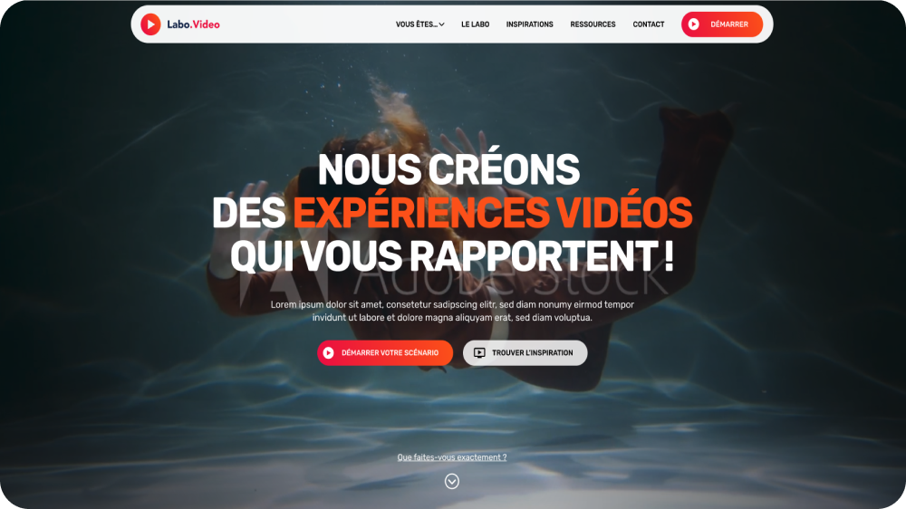 Création de site internet pour Labo.video